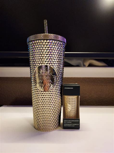 Starbucks gold studded tumbler 2022. Starbucks Berry Gold Metallic Chrome Sangria Studded Bling Tumbler Cold Cup 24oz Venti Grande Keychain Ornament Holiday 2022 Stunning (845) Sale Price $26.09 $ 26.09 