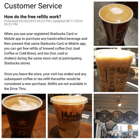 Starbucks refill policy. The refill policy for Dunkin', the other coffee chain heavyweight, seems to be a little murkier. The company doesn't specify on its website whether or not they do refills, but according to self-identified employees on one Reddit thread , Dunkin' may (depending on the location) fill up their own branded reusable cups if you bring one in. 