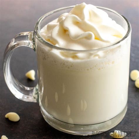 Starbucks white chocolate hot cocoa. A sweet twist on holiday hot chocolate—white chocolate mocha sauce, peppermint-flavored syrup and steamed milk, topped with whipped cream and dark-chocolate curls. … 