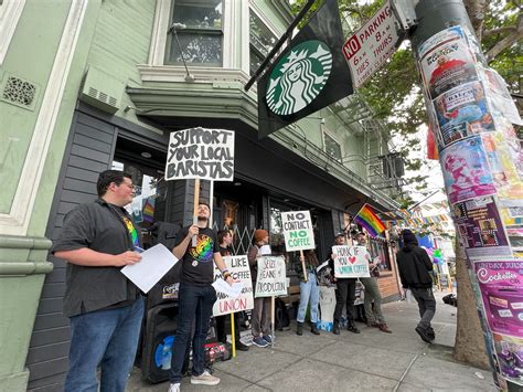 Starbucks workers 'Strike with Pride' in the Castro during SF Pride celebrations