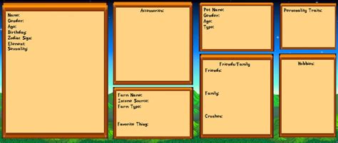 Stardew Valley OC Character Sheet Template - DeviantArt