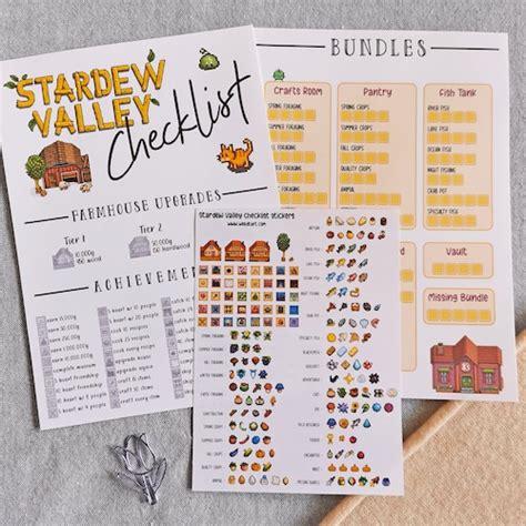 Stardew Valley Planner Guide and Checklist Includes Update Etsy