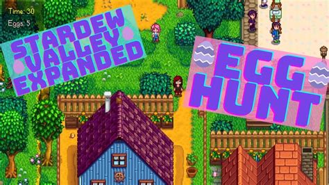 Events and Festivals Event Guide: The Egg Hunt (Spring 13) Event Guide: The Flower Dance (Spring 24) Event Guide: The Luau (Summer 11) Event Guide: The Stardew Valley Fair and Winning The Grange .... Stardew expanded egg hunt