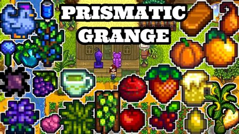 Stardew valley qi prismatic grange. What are the best items to put hay seems good for yellow. What about other colors guys what do you think? 