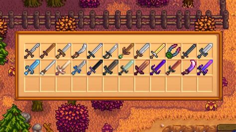 Stardew valley weapon upgrades. Master Slingshot. The Master Slingshot is arguably the best, most versatile weapon in "Stardew Valley." According to one Reddit user, it can dish out damage up to 200 with the right ammo, making it the most powerful weapon by far. It can even do area of effect damage if you use bombs as ammo. Advertisement. 