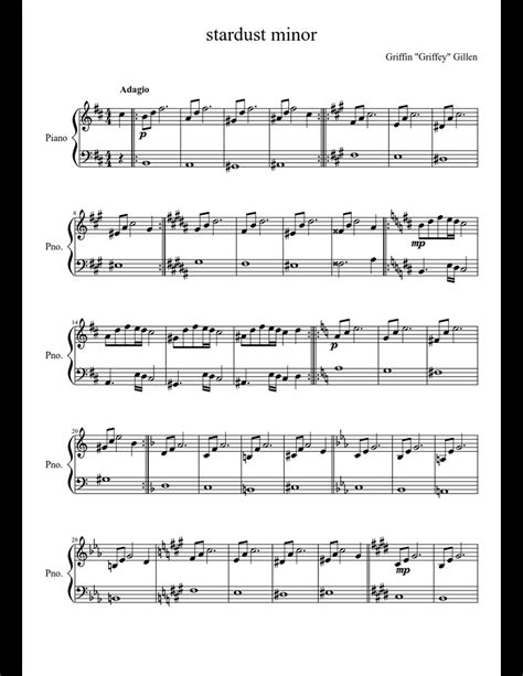 Stardust midi file.  Version in A minor key 2.  Version in A# minor key 3.  Coal bones ...