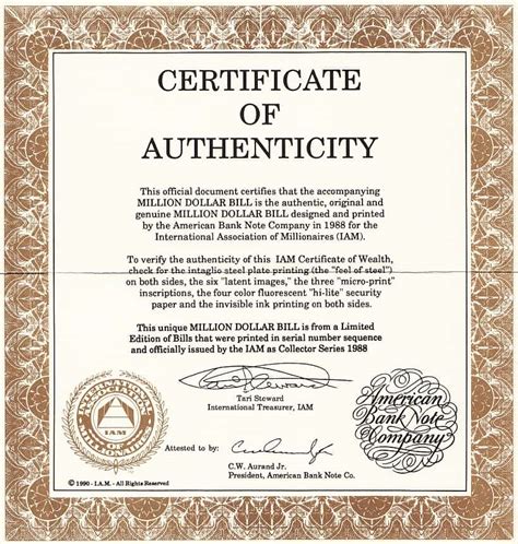 To ensure that you have a genuine United States Mint Certificate of Authenticity (rather than a replica), look for these two things on your COA: A signature of a senior official of the United States Mint. An image of the official U.S. Treasury seal and/or the United States Mint seal.
