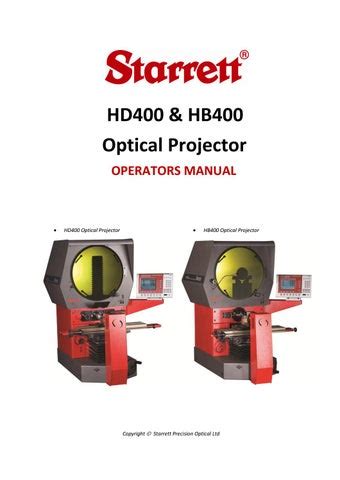 Starrett hb 400 optical comparator manual. - Komatsu pc138us 8 operation and maintenance manual.