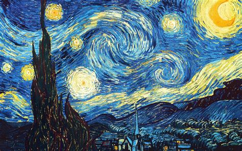  The Starry Night (1889) by Vincent van Gogh MoMA The Museum of Modern Art. Van Gogh 's night sky is a field of roiling energy. Below the exploding stars, the village is a place of quiet order.... . 
