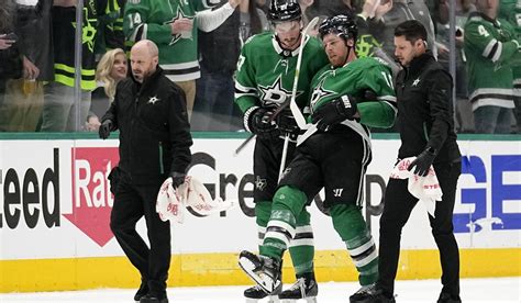 Stars’ Pavelski leaves after a hit by Wild’s Dumba becomes minor on review