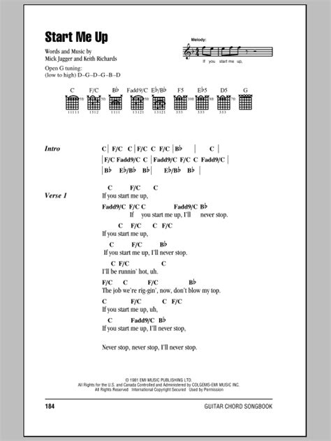 Start Me Up Chords by The Rolling Stones - Songsterr