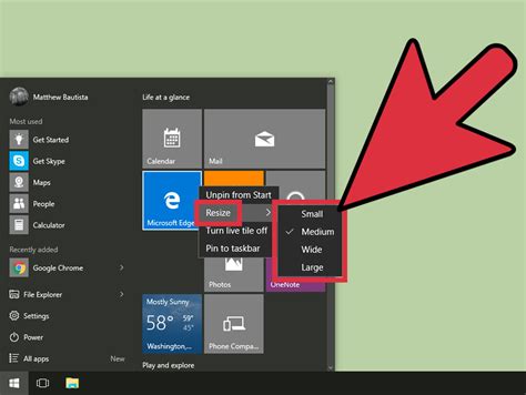 Start menu in computer