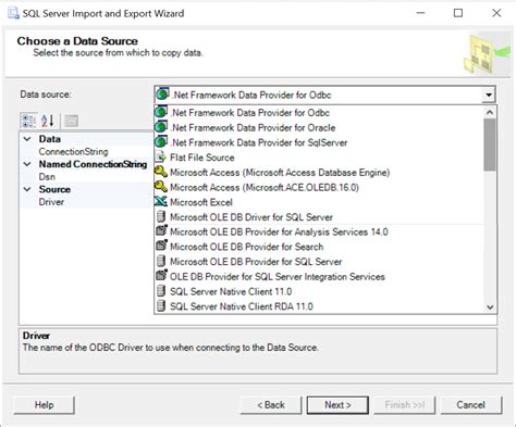 Start the SQL Server Import and Export Wizard