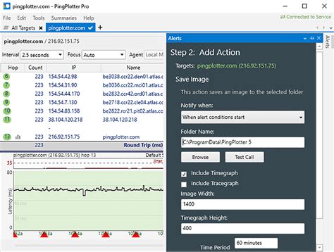 Start the Test - PingPlotter