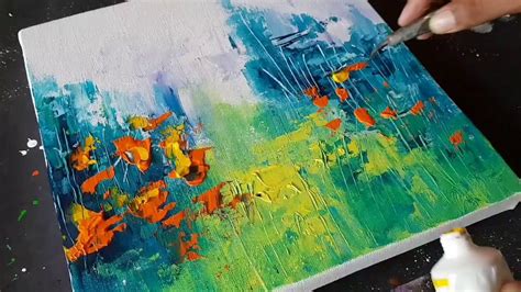 Start to finish. Little oil Abstract landscape painting. 6x6 ... - YouTube