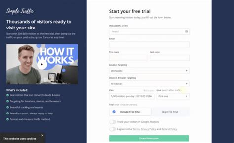 Start your free trial - SimpleTraffic.co