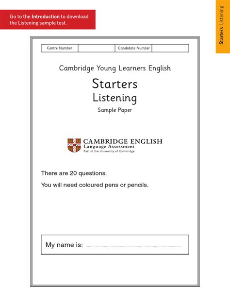 Starters sample test volume 2.  We provide official exam preparation material.  The d...