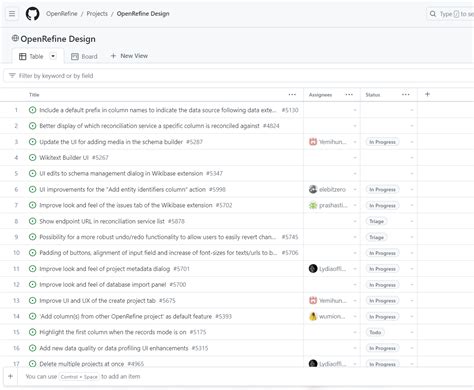 Starting a project OpenRefine