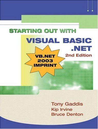 Read Online Starting Out With Visual Basic 2012 By Tony Gaddis