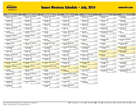 This simple schedule provides the showtime of upcoming