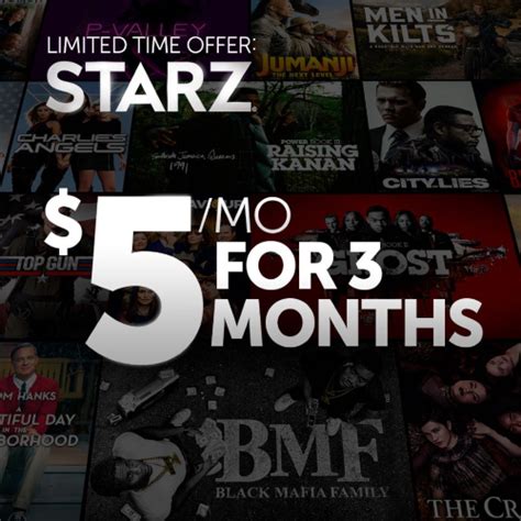 It includes unlimited HD streaming and downloads, and doesn’t require cable TV service to access. Starz regularly costs $8.99/month. With the limited-time deal, you’re paying $2.97 for 3 .... 