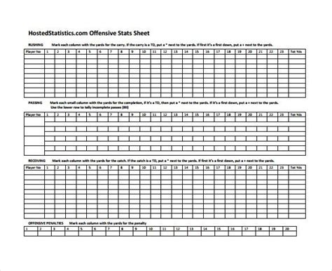 Stat Sheet Template 7+ Free Word, Excel, PDF Documents Download