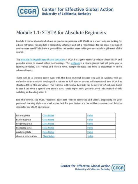 Stata course pdf.  Compare course options to find what fits Absolute Beginners Stata - Free ...
