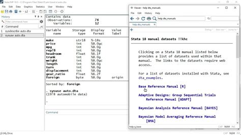 Stata manual 18.  Some datasets have been altered to explain a particu...