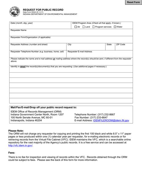 State Form 55542 Download Fillable PDF or Fill Online Request for