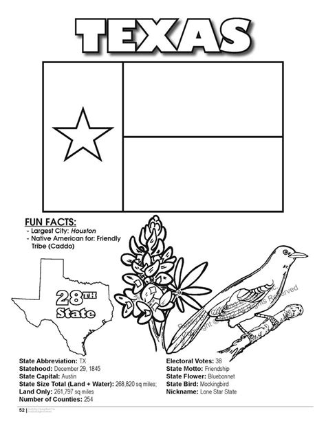 State Of Texas Coloring Shee