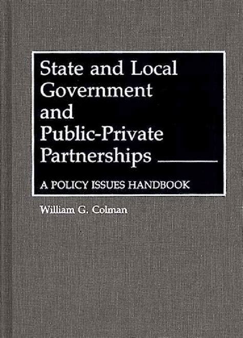 State and local government and public private partnerships a policy issues handbook. - Tarocchi dal punto di vista filosofico.