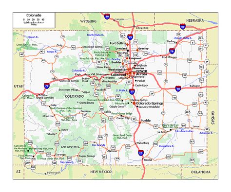 State of colorado map. This Colorado State Map shows major landmarks and places in the Rocky Mountain state. For example, it features national forests, preserves, wildlife refuges, and other federal lands. Colorado is the healthiest state with the lowest obesity rate. The incredible Rocky Mountains may play a role, and people can freely enjoy the outdoors. 