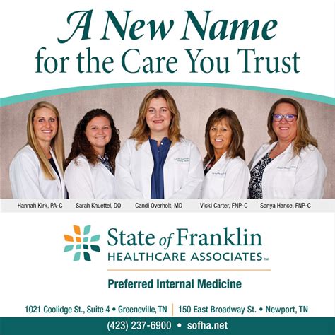 State of franklin healthcare. Medical Specialists of Johnson City; Pinnacle Family Medicine; State of Franklin OB/GYN Specialists; Walk-In Clinic; Kingsport. Comprehensive Breast Center; Mountain Region Family Medicine – Suite 2500 – Suite 2700 – Suite 2800 – Suite 2900 – Colonial Heights; Pediatrics of Kingsport; State of Franklin OB/GYN Specialists; Menu Item ... 