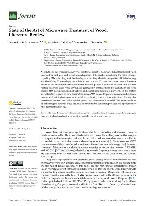 State of the Art of Microwave Treatment of Wood: Literature …