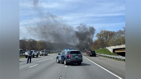 State police: Car fire closes several lanes on I-93 northbound in Woburn
