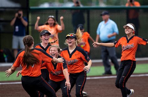 State softball 2023. KENNETH FERRIERA Journal Star. at Bill Smith Softball Complex, on Wednesday, Oct. 11, 2023, in Hastings. KENNETH FERRIERA Journal Star. Lincoln Southwest's Mary Beth Hart (left) and Kennadi ... 