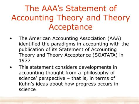 Statement On Accounting Theory And Theory Acceptance
