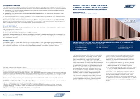 Statement of Compliance for Fielders Roofing ... - Specifying Fielders