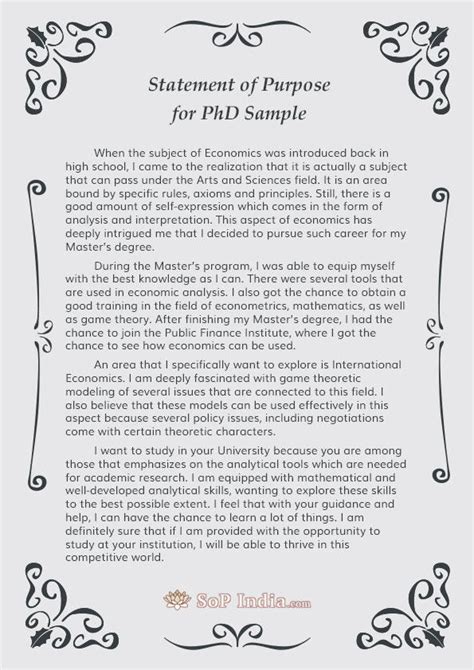 Statement of Purpose for PhD Sample by SoPSamplesIndia on DeviantArt