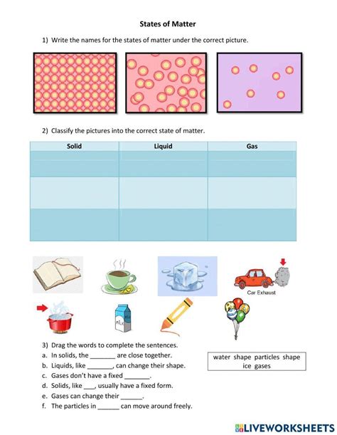 States of Matter online activity for 4th grade - Liveworksheets