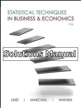 Statistical Techniques In Business And Economics 15th Edition Solutions Manual Pdf