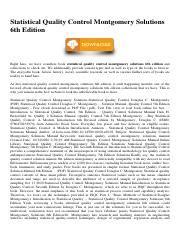 Statistical quality control problems and solutions pdf.  Montgomery, method...