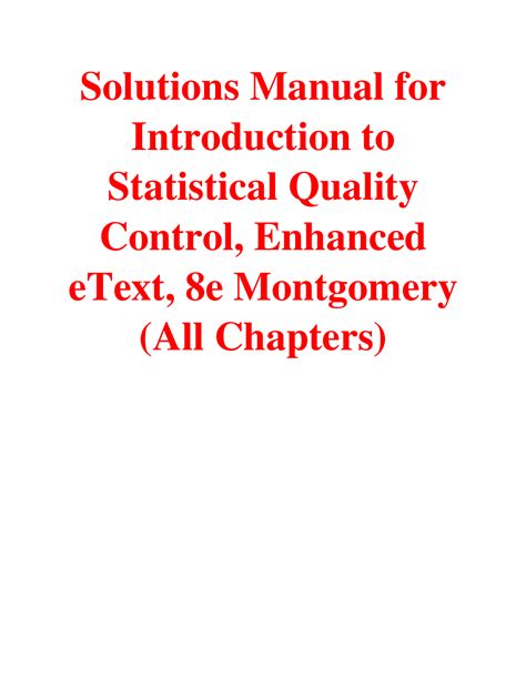 Statistical quality control problems montgomery solutions manual. - Manual de mantenimiento de la serie printronix p5000.