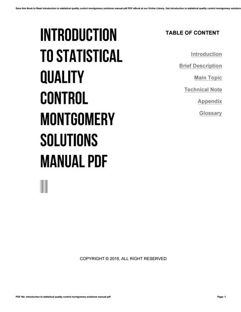 Statistical quality control solution manual montgomery. - Histoire de pain depuis 6000 ans..