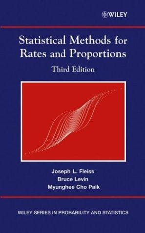 Read Statistical Methods For Rates And Proportions By Joseph L Fleiss