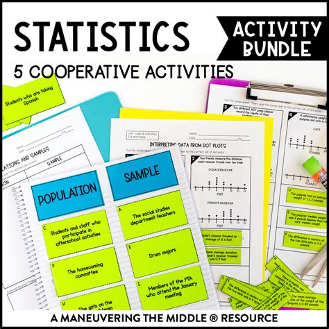 Statistics Activity Bundle 7th Grade - Maneuvering the Middle