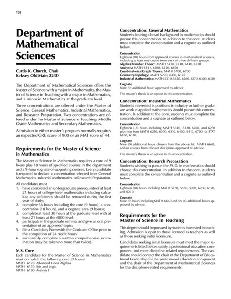 Statistics Concentration - Department of Mathematics