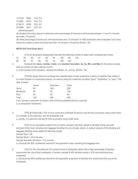 Statistics Final Exam With Answers
