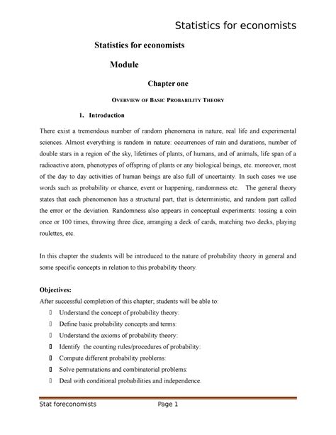 Statistics For Experimental Economists