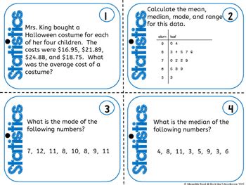 Statistics Word Problems Answer
